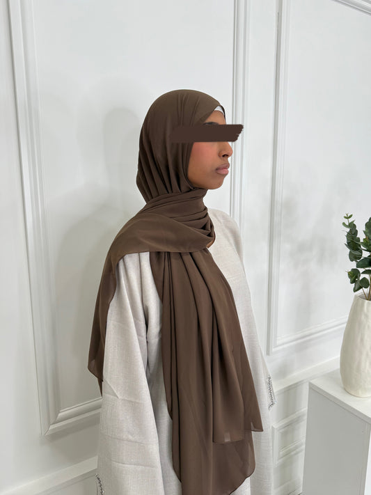 Brown Chiffon Hijab