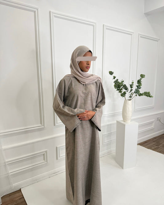 The Grey Linen Abaya