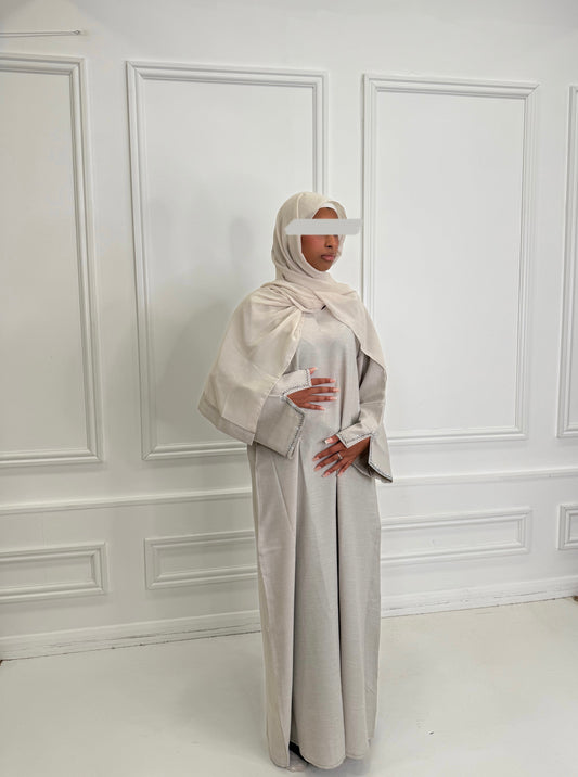 The Beige Linen Abaya